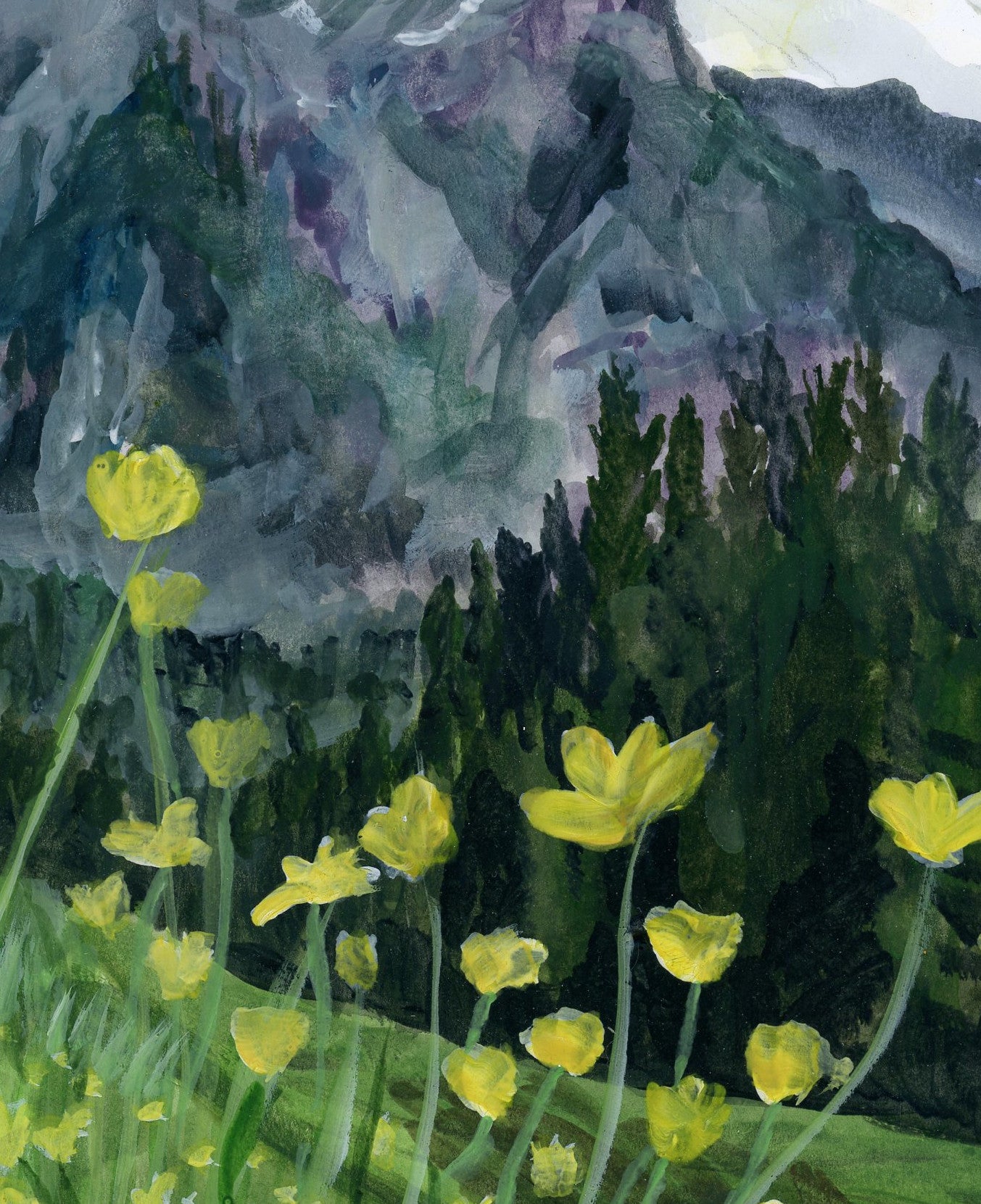 Kandersteg Sunshine 9 by 12 - Giclée Fine Art Print (actual 8.140 by 11.017 plus white spaces)