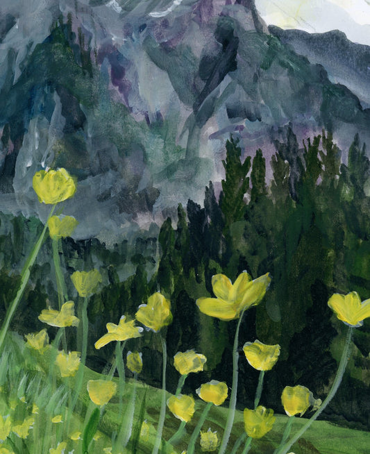 Kandersteg Sunshine 9 by 12 - Giclée Fine Art Print (actual 8.140 by 11.017 plus white spaces)