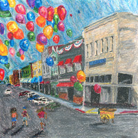 Balloons on Main Street 20 by 20 - Giclée Fine Art Print