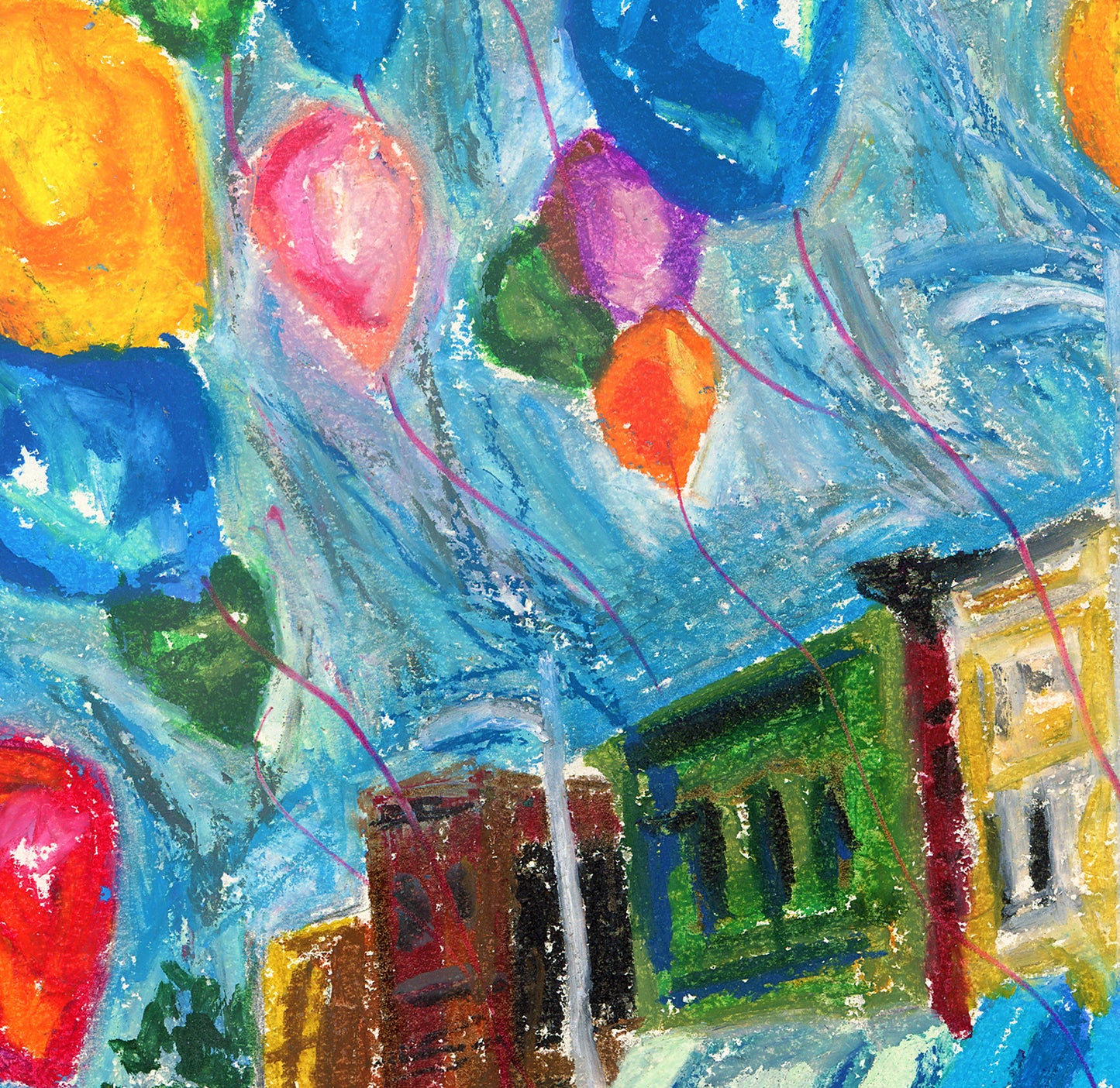 Balloons on Main Street 20 by 20 - Giclée Fine Art Print