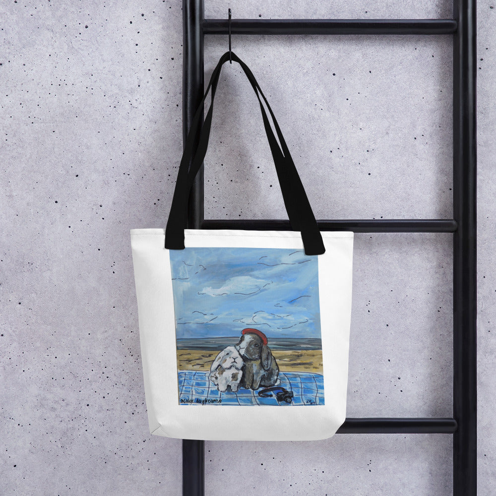 Bunnies at the Beach Tote bag