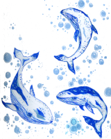 Blue Whales 8 by 10 - Giclée Fine Art Print