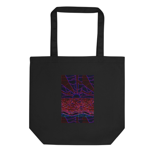 Psychedelic Beach Eco Tote Bag Black