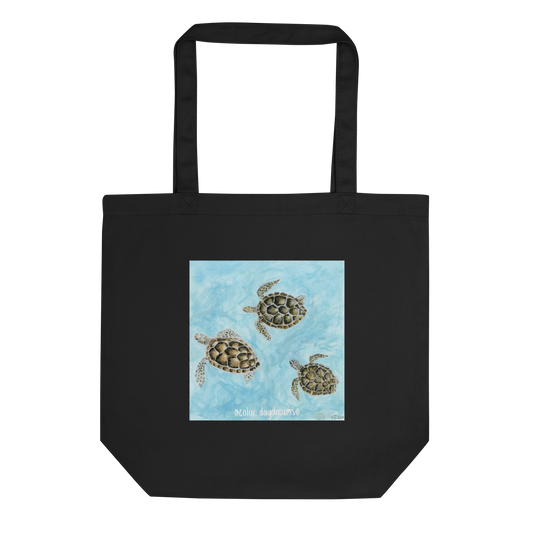 Sea Turtles Eco Tote Bag Black