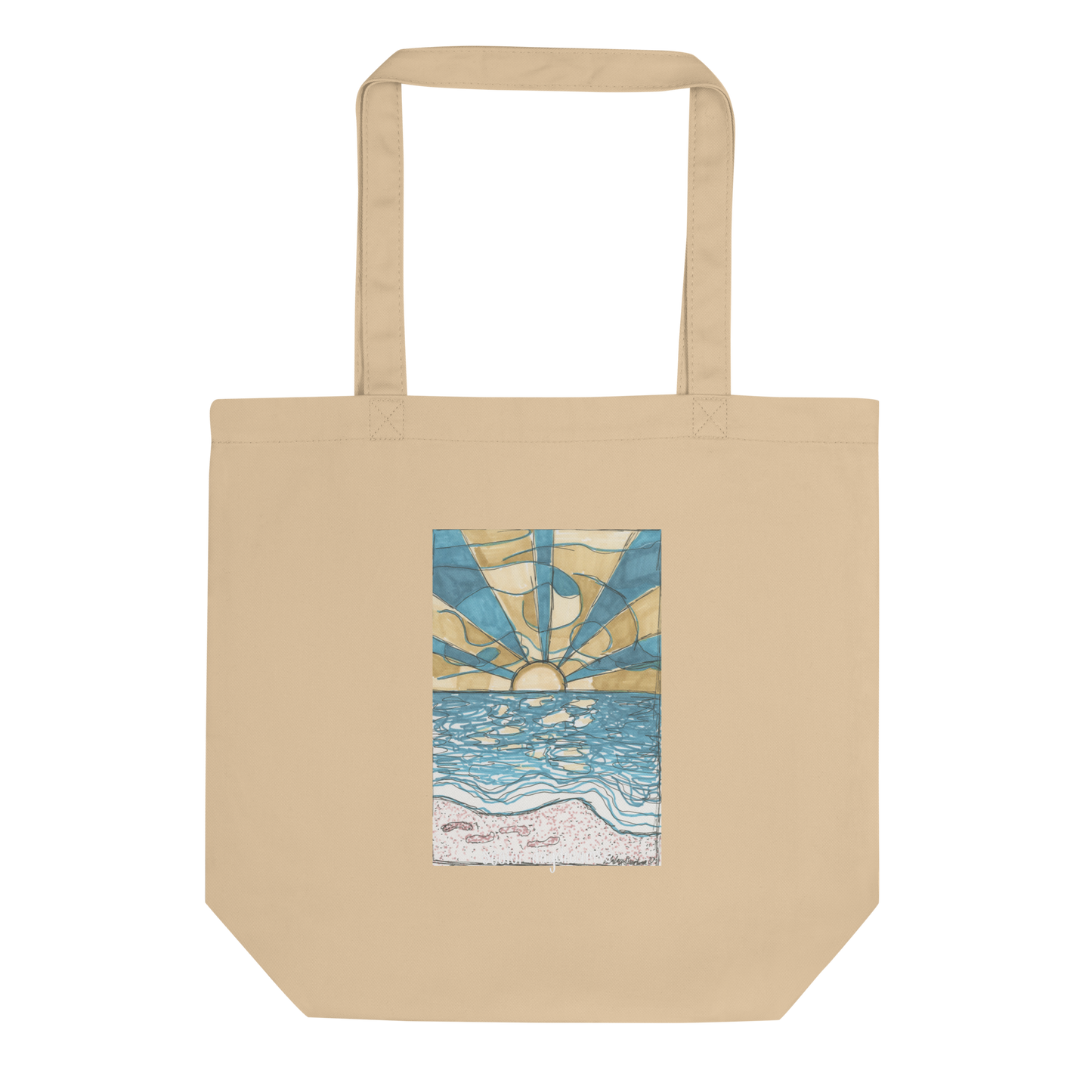 Sunset Beach Eco Tote Bag Oyster